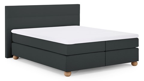 Boxspring Solid Lina vlak met gestoffeerd matras, anthracite