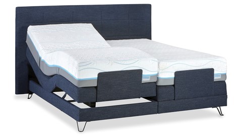 Boxspring Supreme Square verstelbaar met Slow Motion 2 matras, blauw