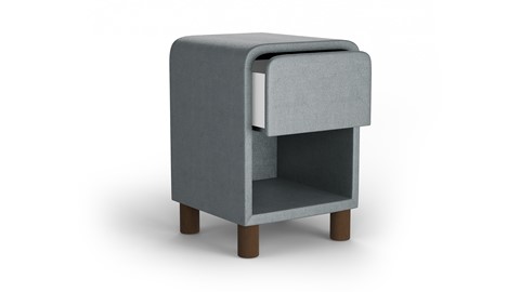 Nachtkast rond B Bright met 1 lade en poten, dark blue