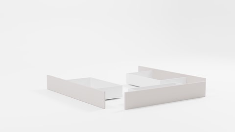 3 opbergladen bed Fresh hoogte 50 cm, wit