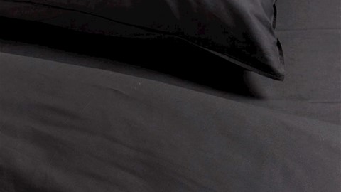 Dekbedovertrek Cotton Uni, anthracite