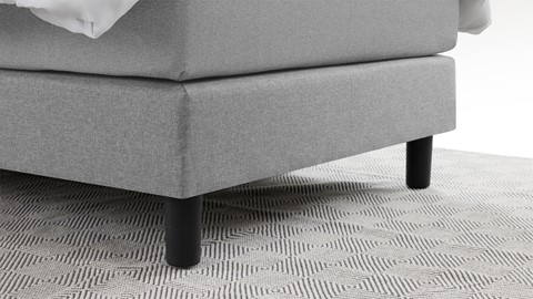 Boxspring Invito vlak met gestoffeerd matras, lichtgrijs