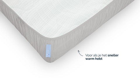 Hoeslaken B Bright Percale topper, lichtgrijs