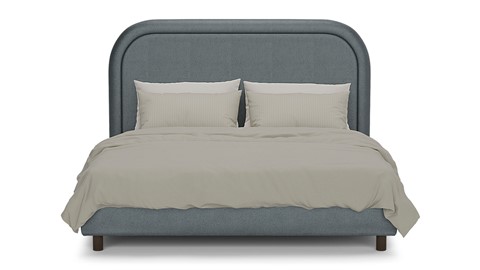 Bed Amber velvet glow, grey blue