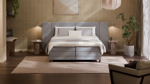 Elektrische boxspring Ridge - Wool look, light grey