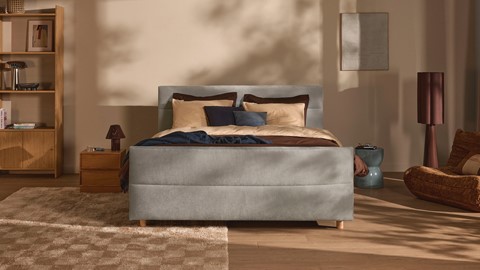 Boxspring Mica - Soft touch, light blue