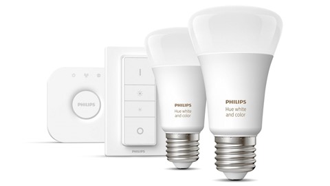 Verlichting Philips Hue White and Color Ambiance Starterkit E27 (2 lampen, 2 dimmers + bridge)
