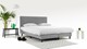 Boxspring Invito vlak met Bridge matras, lichtgrijs