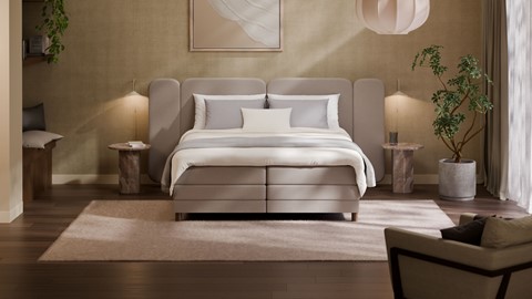 Elektrische boxspring Ridge, beige