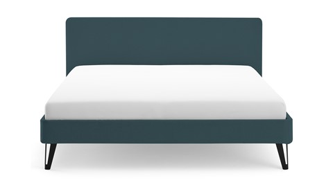 Bed Bädd Skönn met Bossflex 400 vlak en gestoffeerd matras, etna teal