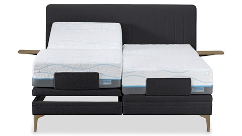 Boxspring Elite Lines verstelbaar met Slow Motion 2 matras, zwart