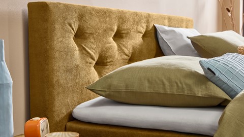 Opbergbox Citrine met gestoffeerd matras, ocre