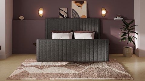 Bed Ruby linen touch, dark grey