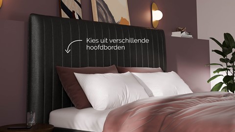 Bed Ruby velvet glow, dark grey