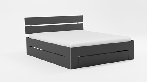 Bed Fresh 500 met hoofdbord en 3 opbergladen, antraciet
