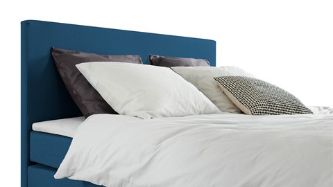 Boxspring Cisano vlak met gestoffeerd matras, blauw