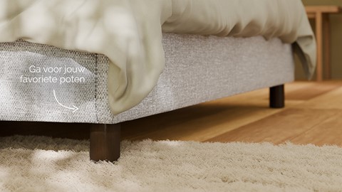 Bed Amber linen touch, light grey