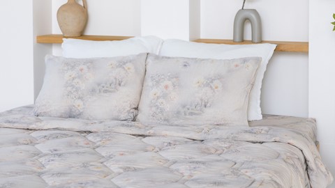 HappyBed Flower - dekbed zonder overtrek, beige