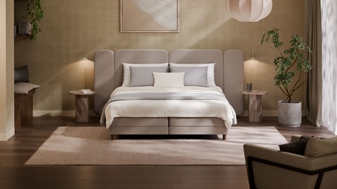 Elektrische boxspring Ridge met Kårlsson Excellence matras, beige