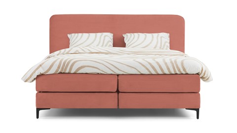 Boxspring Quartz vlak met gestoffeerd matras, old pink