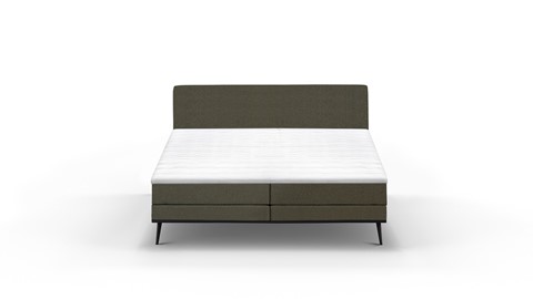 Boxspring Viggo vlak met gestoffeerd matras, adore groen