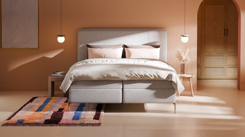 Boxspring Quartz - Linen touch, licht grey