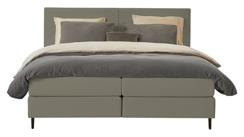 Boxspring Opal vlak met gestoffeerd matras, taupe