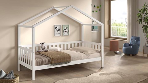 Kajuitbed Dallas als huis, wit