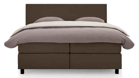 Boxspring Autentik Tunn vlak met gestoffeerd matras, cappuccino