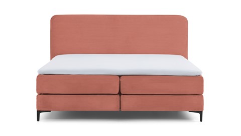 Boxspring Quartz vlak met gestoffeerd matras, old pink