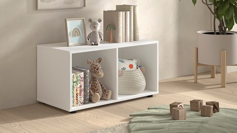 Boekenkast laag Primo, wit