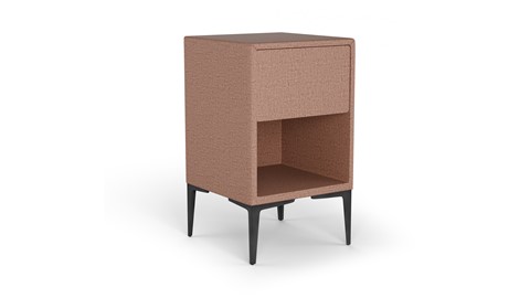 Nachtkast vierkant B Bright met 1 lade en poten, mocha mousse