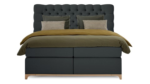 Boxspring Unik Elit vlak met gestoffeerd matras, anthracite