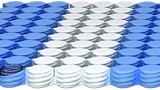 een groep blauwe en witte cirkels