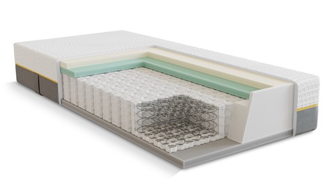 een matras met veren en veren