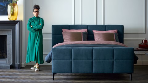 Boxspring Attraktiv Trendik vlak met gestoffeerd matras