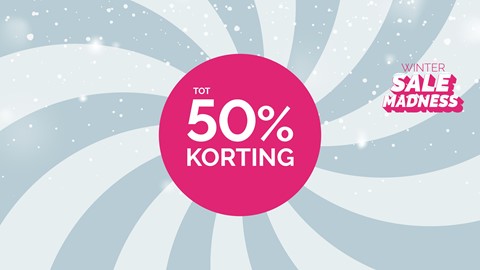 Een roze cirkel met witte tekst