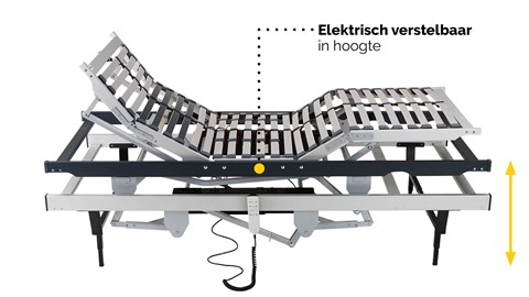een metalen bed met metalen latten