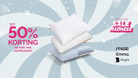 een stapel kussens op een blauw-witte wervelende achtergrond