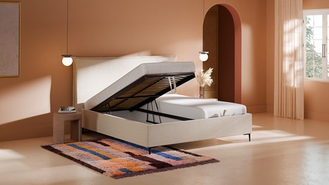 een bed met een bedframe