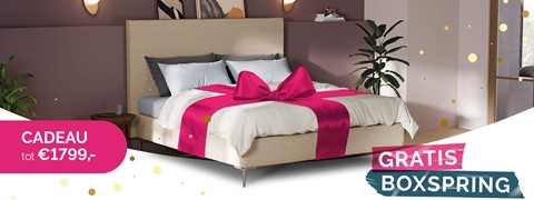Boxspring in strik, cadeau t.w.v. tot €1.799,-