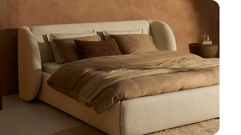 Grijs bed met oren