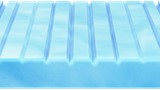 Een blauw blok met een paar lijnen