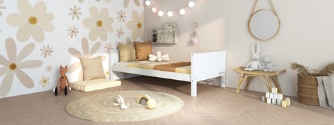 Een bed in een kamer