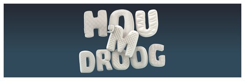 witte letters op een blauwe achtergrond