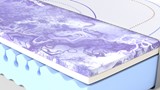 een paars-witte matras