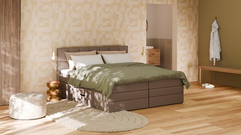 een bed in een kamer