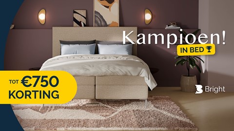 een bed met een plant ervoor.