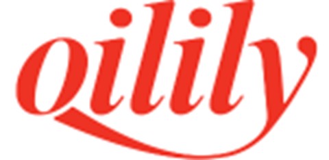 Een rood logo met een glimlach