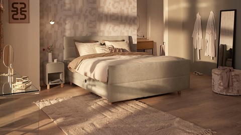 Slaapkamer in nude tinten